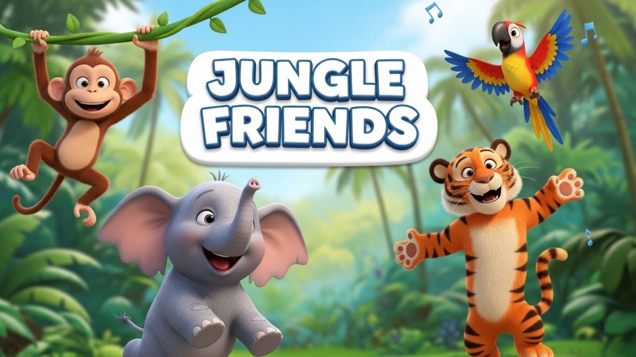 Jungle Friends Song 🐒🐘 | Fun Animal Dance Song for Kids | Kiddy Melody