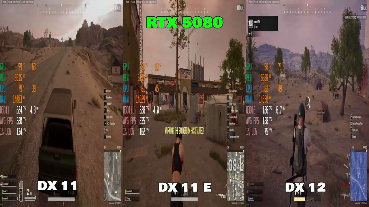 PUBG - DX 11 vs D11 Enhanced vs DX12. Which has the highest FPS