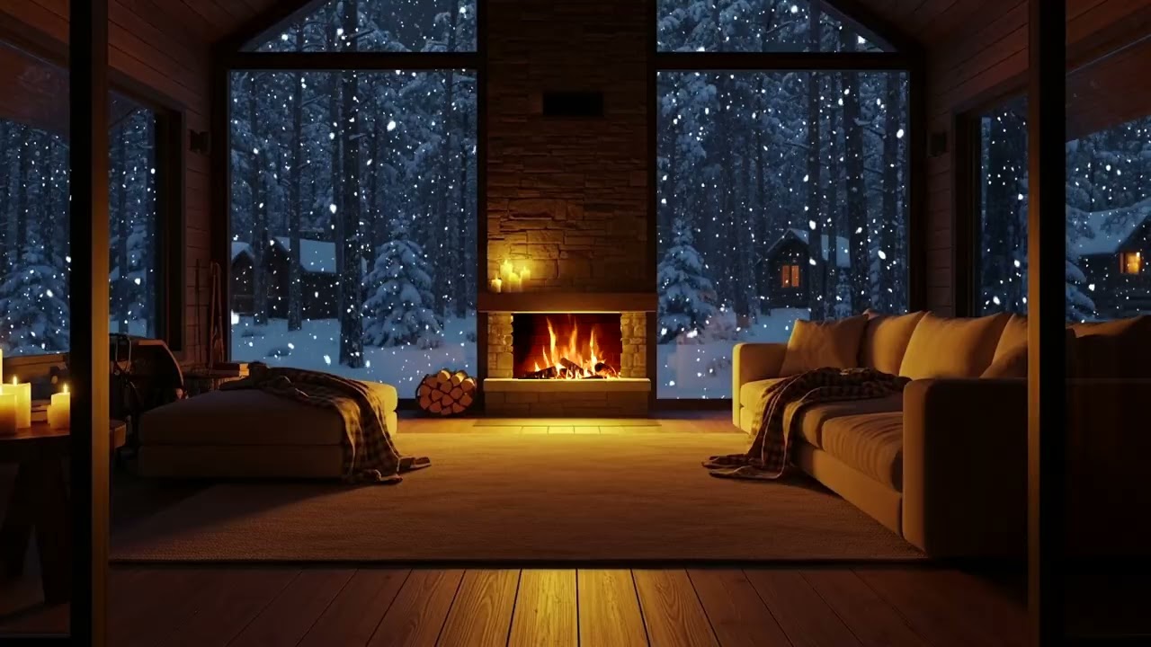 Cozy Night Fireplace Piano | Peaceful Music for Rest & Sleep