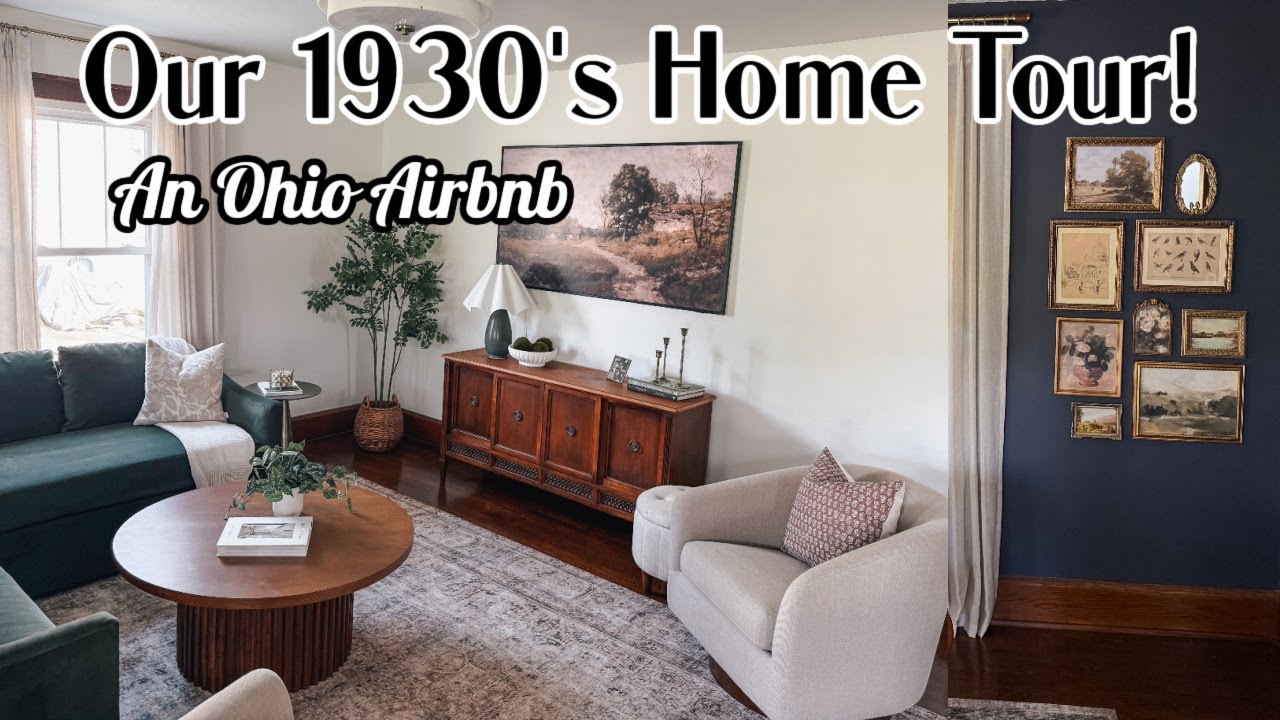 Our 1930's Home Tour of our Airbnb in Ohio | Maple Haven | Vintage Modern Design