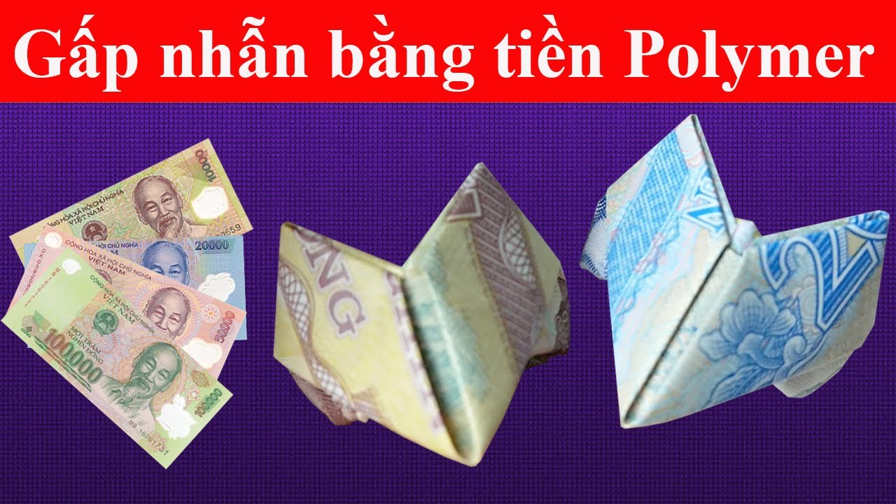 Gấp nhẫn trái tim bằng tiền Polymer| ABC Origami |Full HD