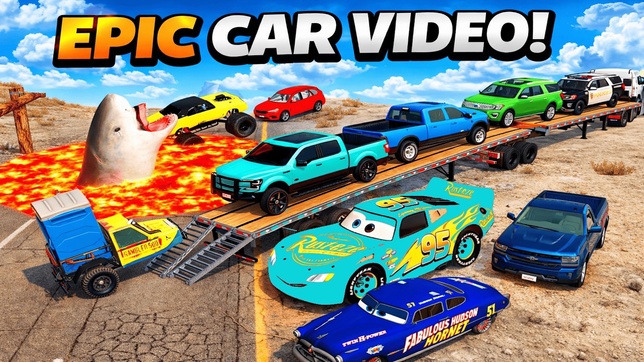 Flatbed Truck vs McQueen?! 😱 Extreme Transport Test #11 | BeamNG.drive