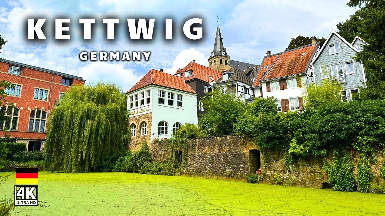 Kettwig, Germany, 4k HDR summer walking tour