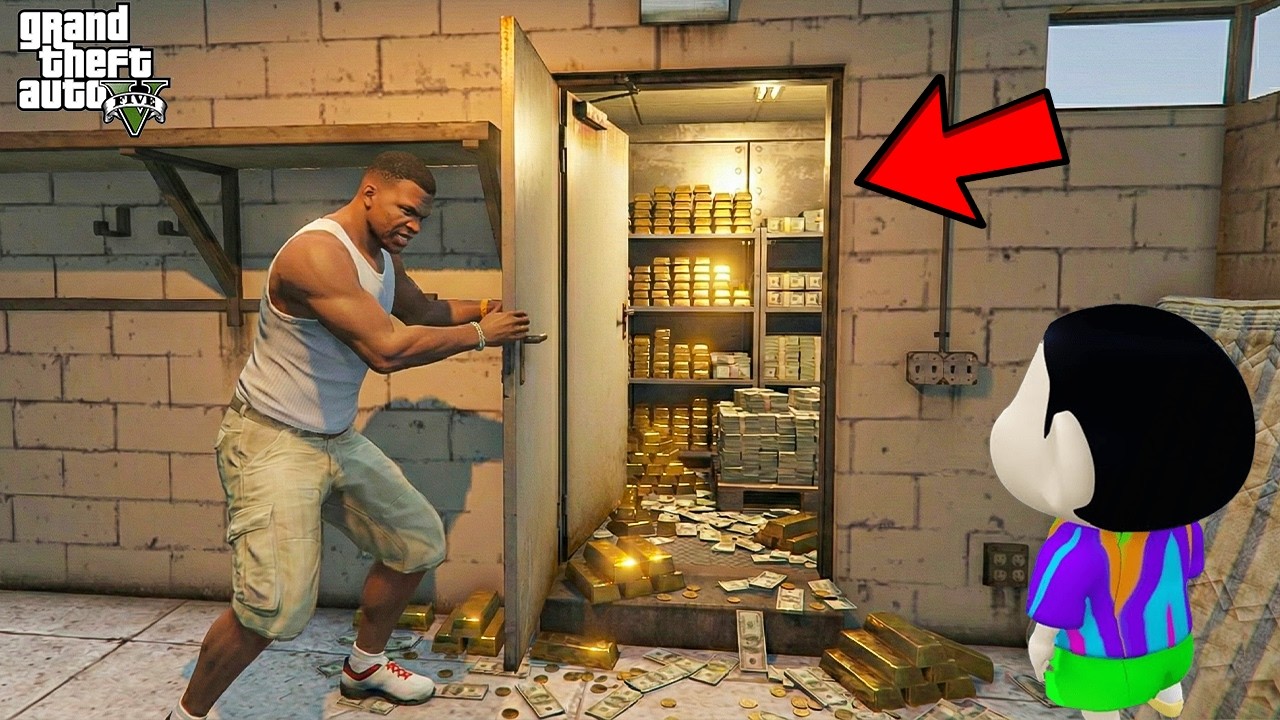 Franklin & Shinchan Found Most Secret Bunker Inside House In GTA V || SHINCHAN GTA 5 VIDEO