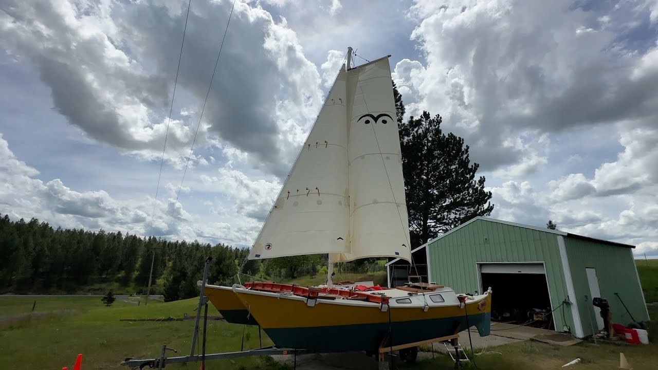 My Tiki 21 is Officially a SAILboat - Raising Sails on my Wharram Catamaran SV Primitiva EP. 6