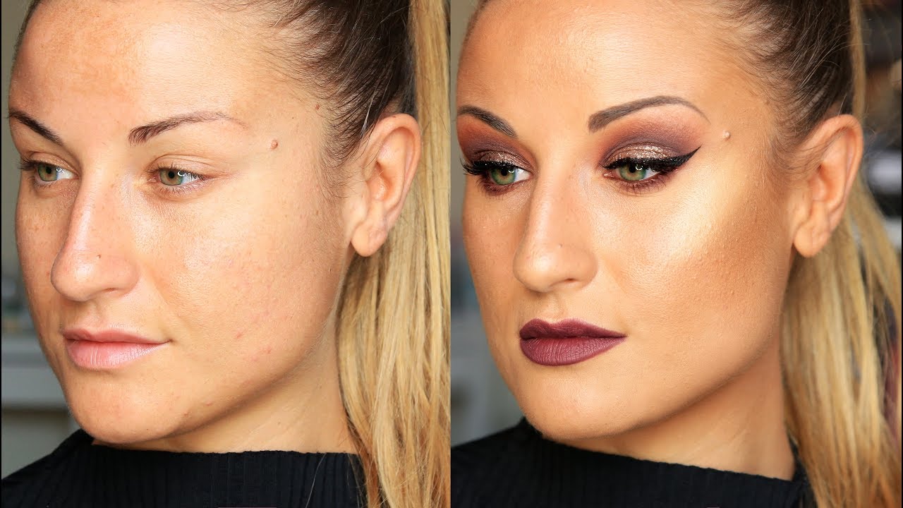 MAQUILLAJE ESPECIAL DE NOCHE: Glitter eyes & dark lips NIGHT OUT MAKE UP | La shatunga