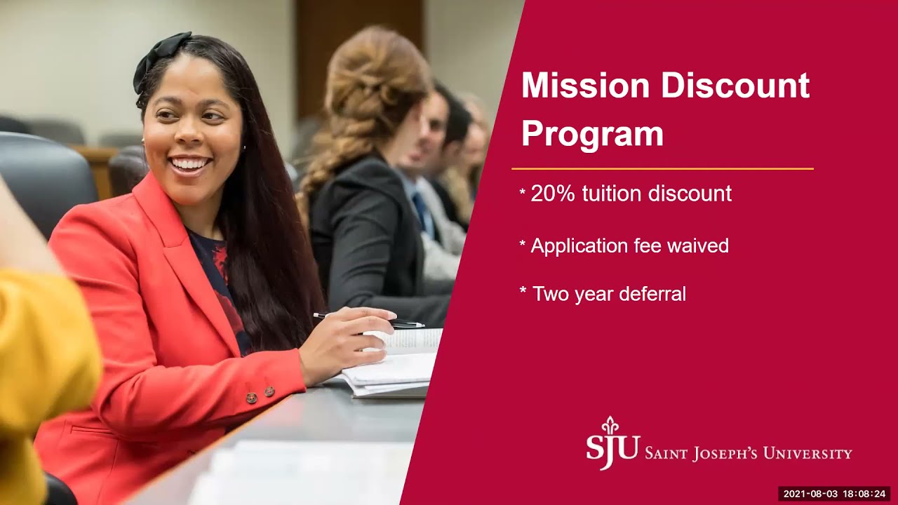 Mission Discount for SJU Graduate Degrees