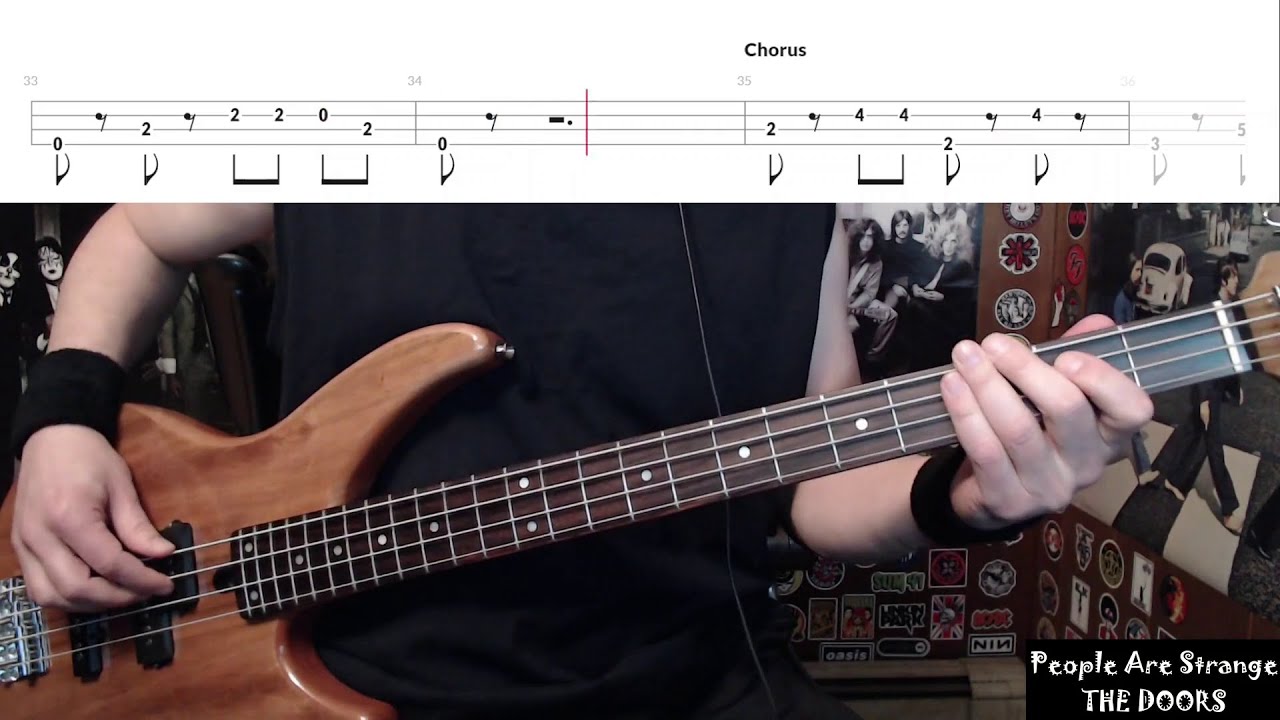People Are Strange by The Doors - Bass Cover with Tabs Play-Along