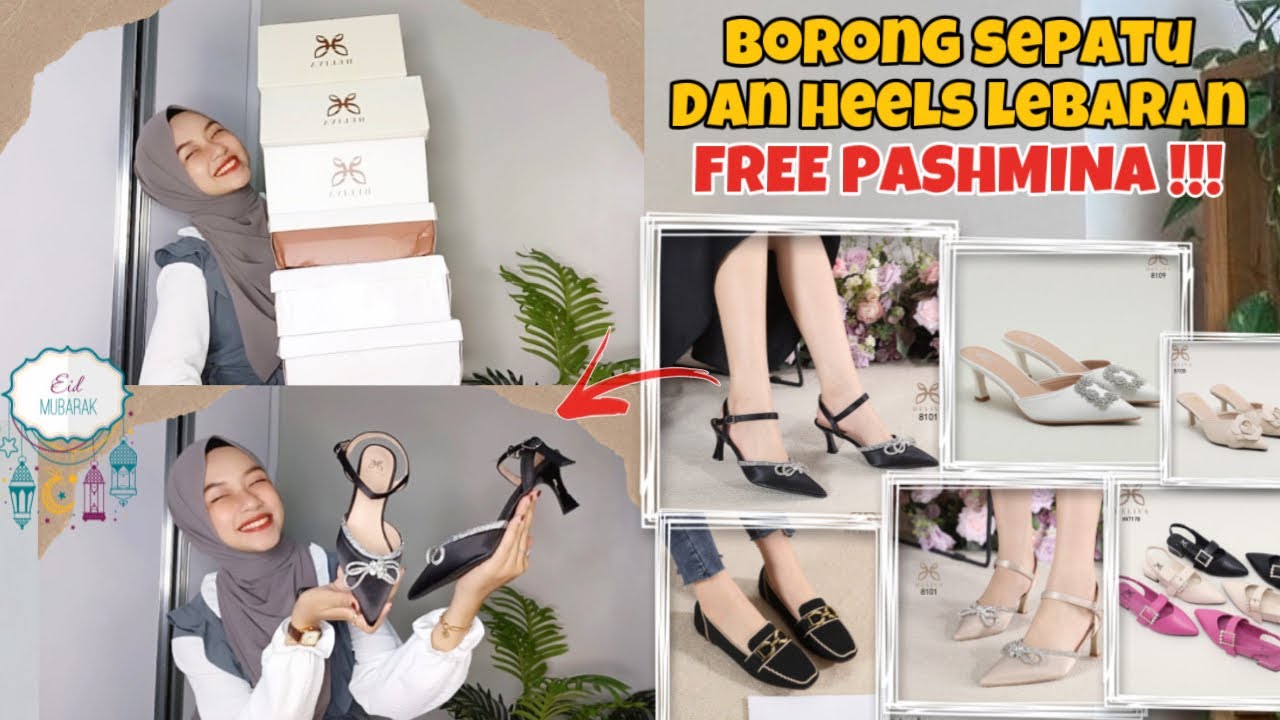 SHOPEE HAUL SEPATU DAN HEELS LEBARAN TERBARU !!! SIMPLE NYAMAN MEWAH BY HELIVA