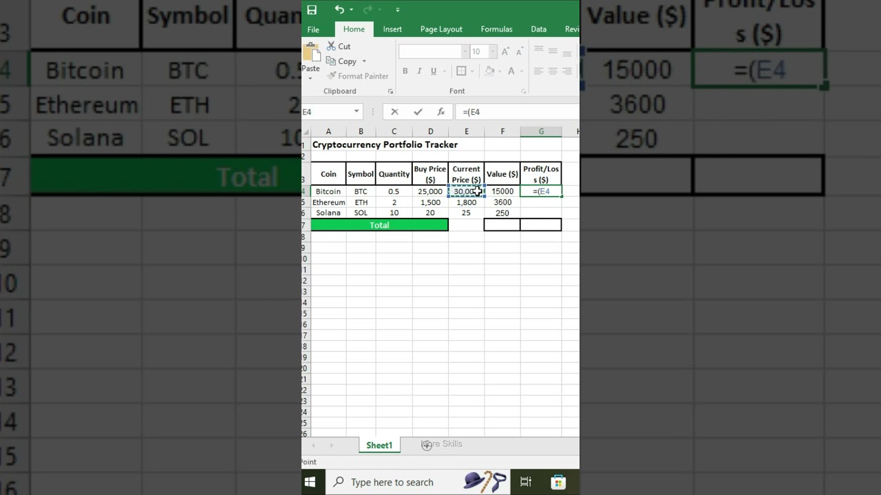 📈 Cryptocurrency Portfolio Tracker in Excel 💼💎