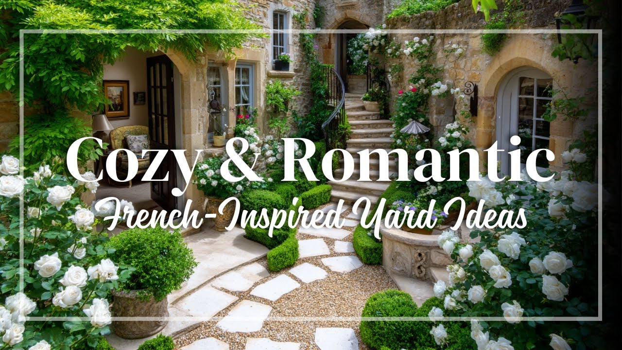 Romantic French Provincial Courtyards 🌷 | Garden & Yard Ideas with Vintage Elegance