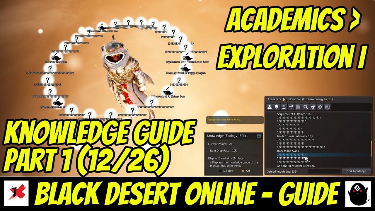 [Guide] Academics: Exploration I - Part 1 (12/26 Knowledge) Pavino Greko Log - Black Desert Online.