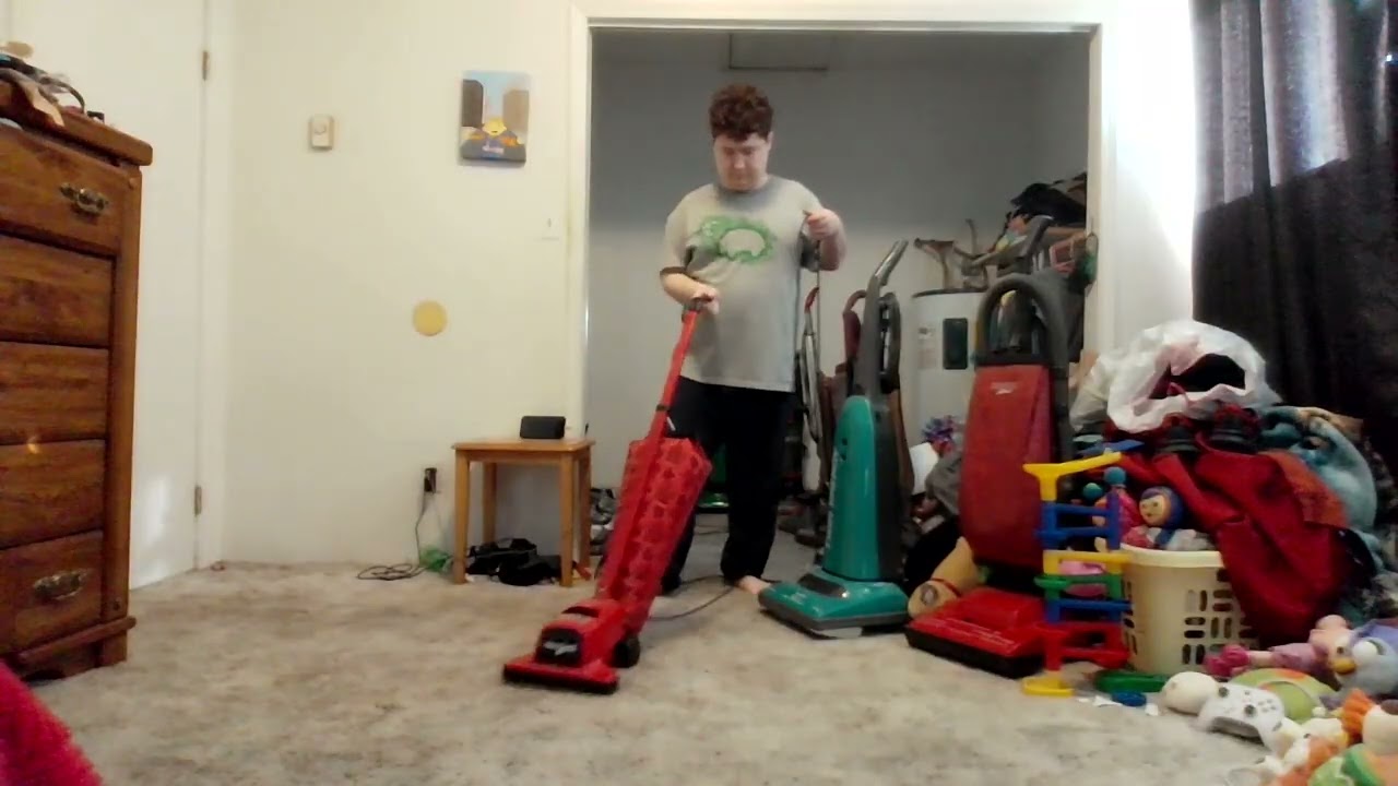 vacuuming the bedroom with 1994 dirt devil broom vac model 712