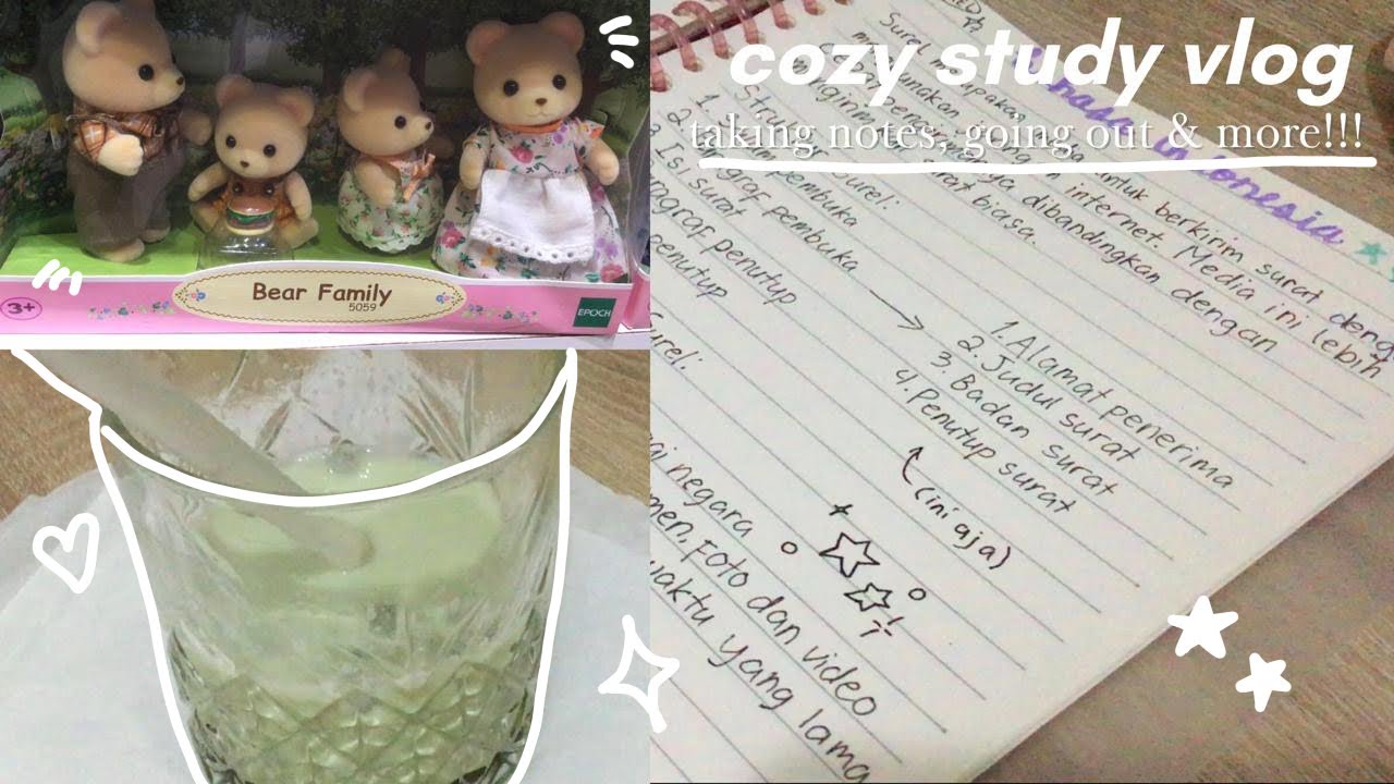 *COZY* and *PRODUCTIVE* study vlog 🎧🎀| studying, making matcha, going out & more! 🤍