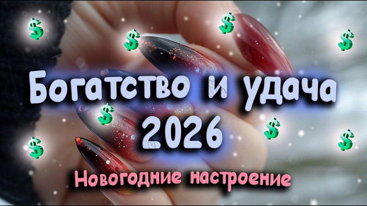 Новогодний маникюр / Год Красной Огненной Лошади 2026 / Новогодний дизайн ногтей мода стиль /  Nail