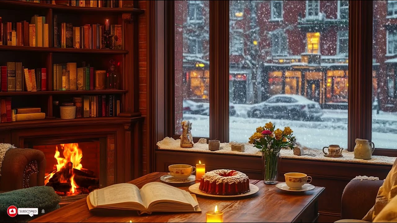 Late Night Winter Jazz Flows Through Falling Snow Creating A Smooth And Thoughtful Mood