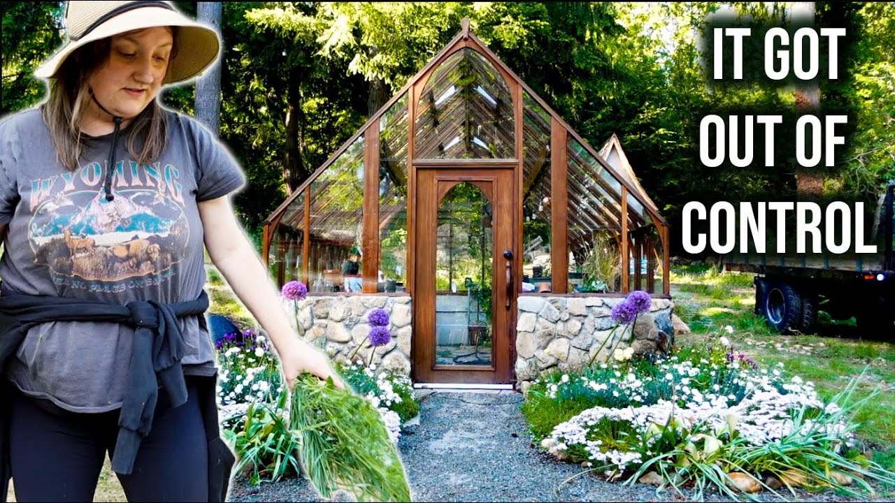 IT GOT BAD.. WEEDING THE GREENHOUSE GARDEN BEDS & CLEANING UP THE YARD