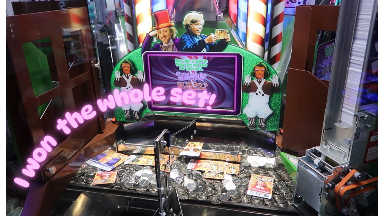 Winning the Whole Willy Wonka Coin Pusher Card Set! + Cashing Them In For a Prize
