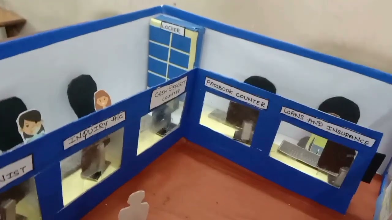 SBI Bank Model for college project and presentation ll bank Model by using cardboard. ll 2022🥰🥰...