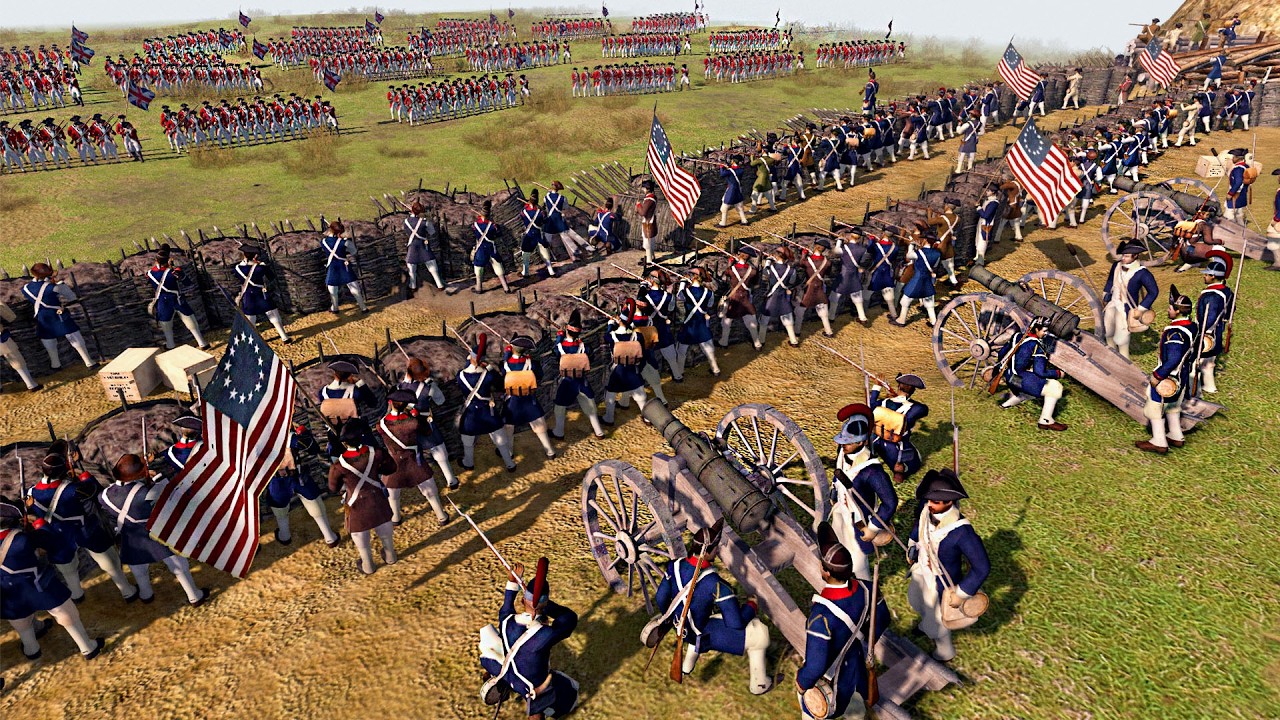 Can 3,000 Red Coat Army DEATH CHARGE vs TRENCH LINE of American Revolution?! - Men of War: BITFA