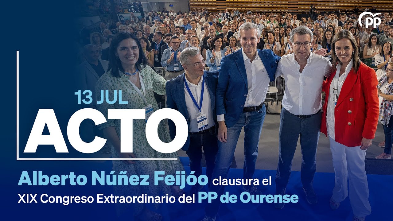 Feijóo clausura el XIX Congreso Provincial Extraordinario del PP de Ourense