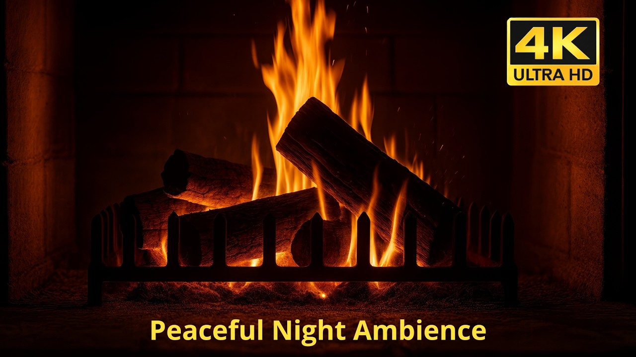 🔥 Fireplace Burning Ambience Cozy Relaxing Fireplace Sounds