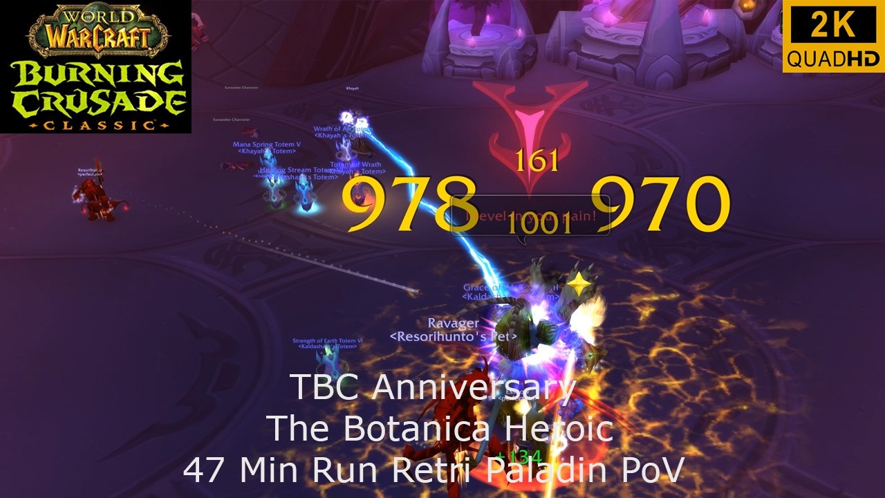 WoW TBC Anniversary | The Botanica Heroic 47 Min Run | Retri Paladin PoV | 2K