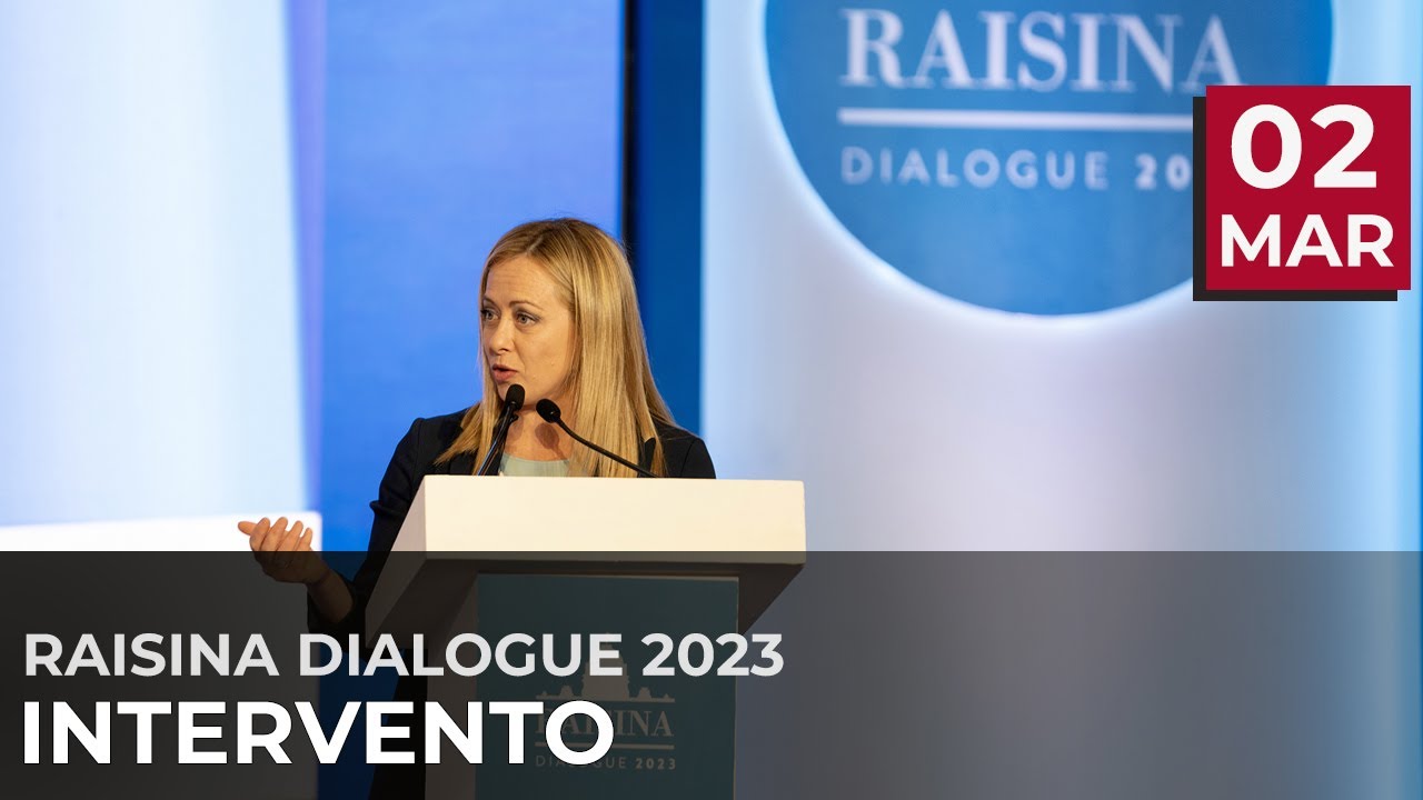 Nuova Delhi, il Presidente Meloni interviene alla conferenza Raisina Dialogue