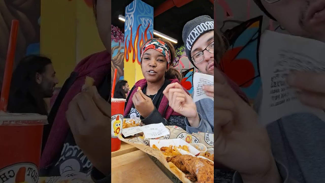 First time eating at  Daves Hot Chicken  with my girlfriend 