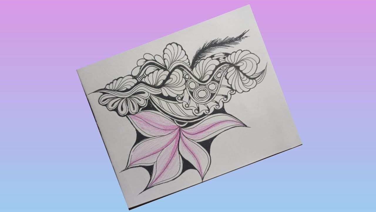 Easy Zentangle Flower Art || This Simple Zentangle Turned Into This! #art #zentangle 