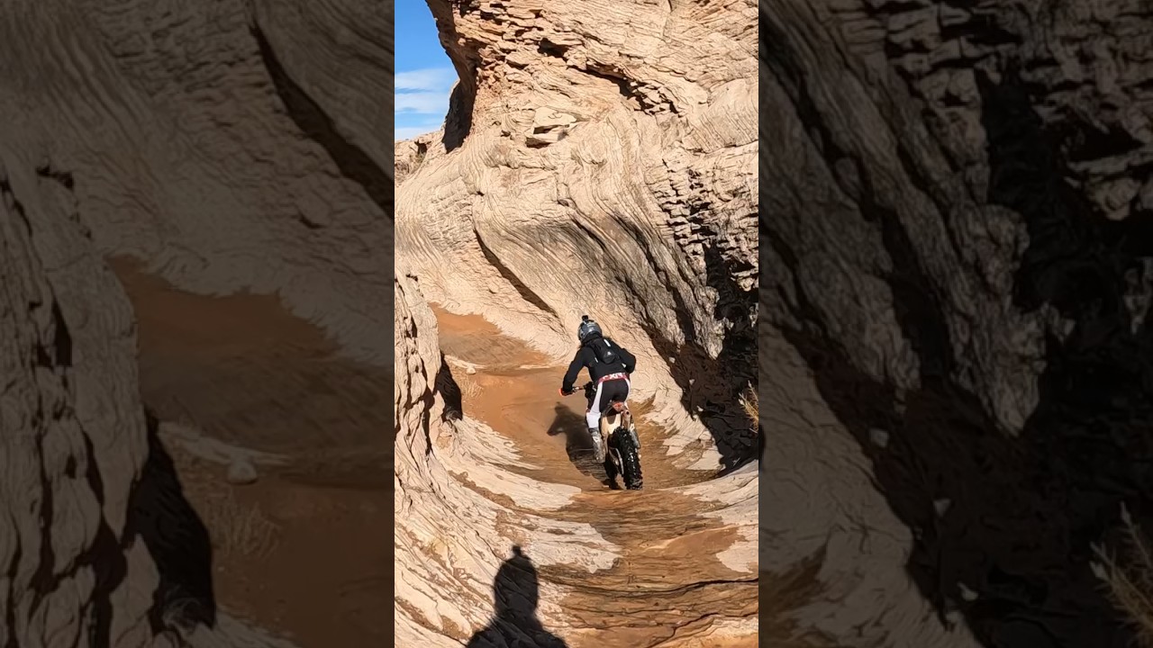 Crazy rock formation called the &ldquo;Tubes&rdquo; trail!   #enduro #utah #gopro #dirtbike