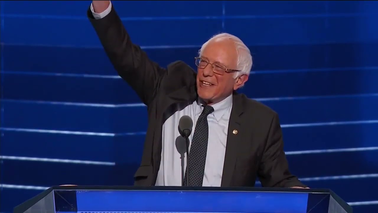 Three minute Standing Ovation for Bernie Sanders at the DNC 2016