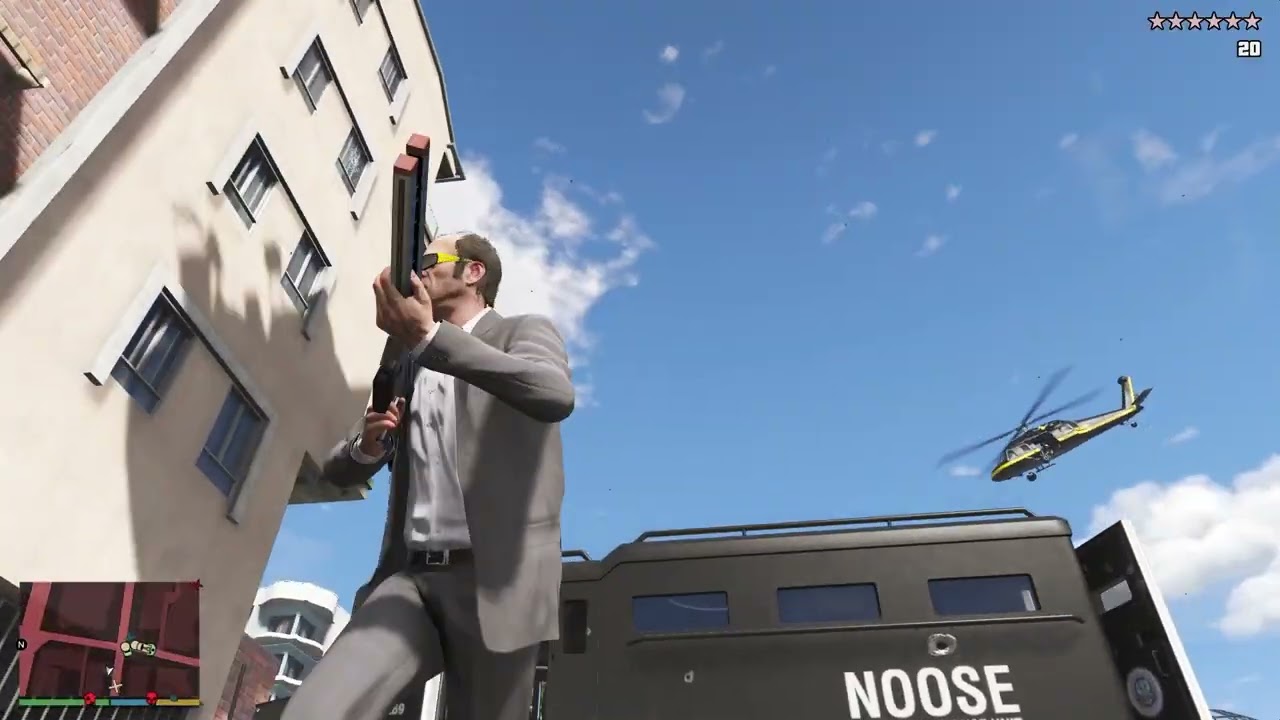 GTA V: Robbery Go Wrong 10 Star Cop Battle + Escape