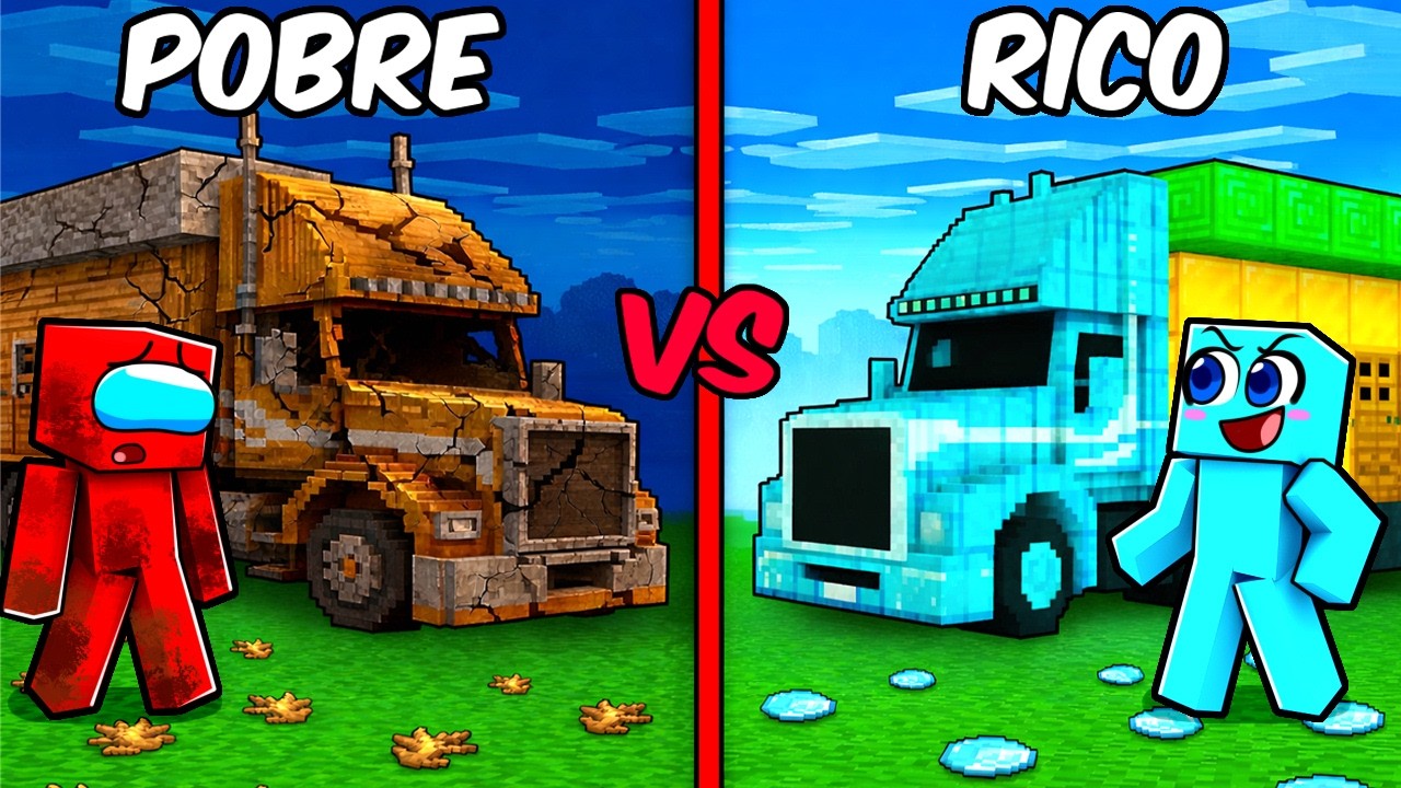 CAMION POBRE vs CAMION MILLONARIO en Minecraft!