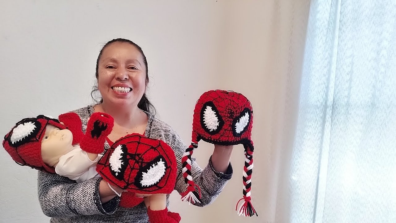 Gorro de Hombre Araña a Crochet 🧶 Tutorial