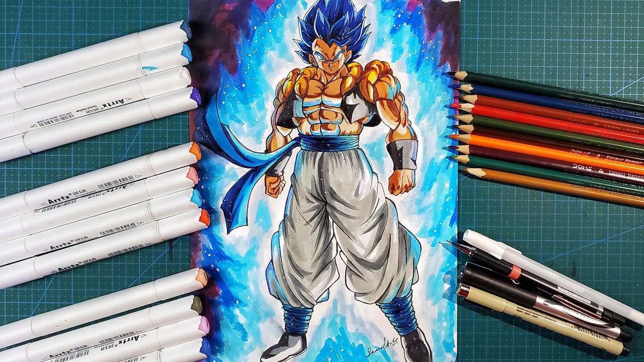 How to Draw Gogeta super Saiyan blue evolution [full body]😱 | step by step drawing tutorial