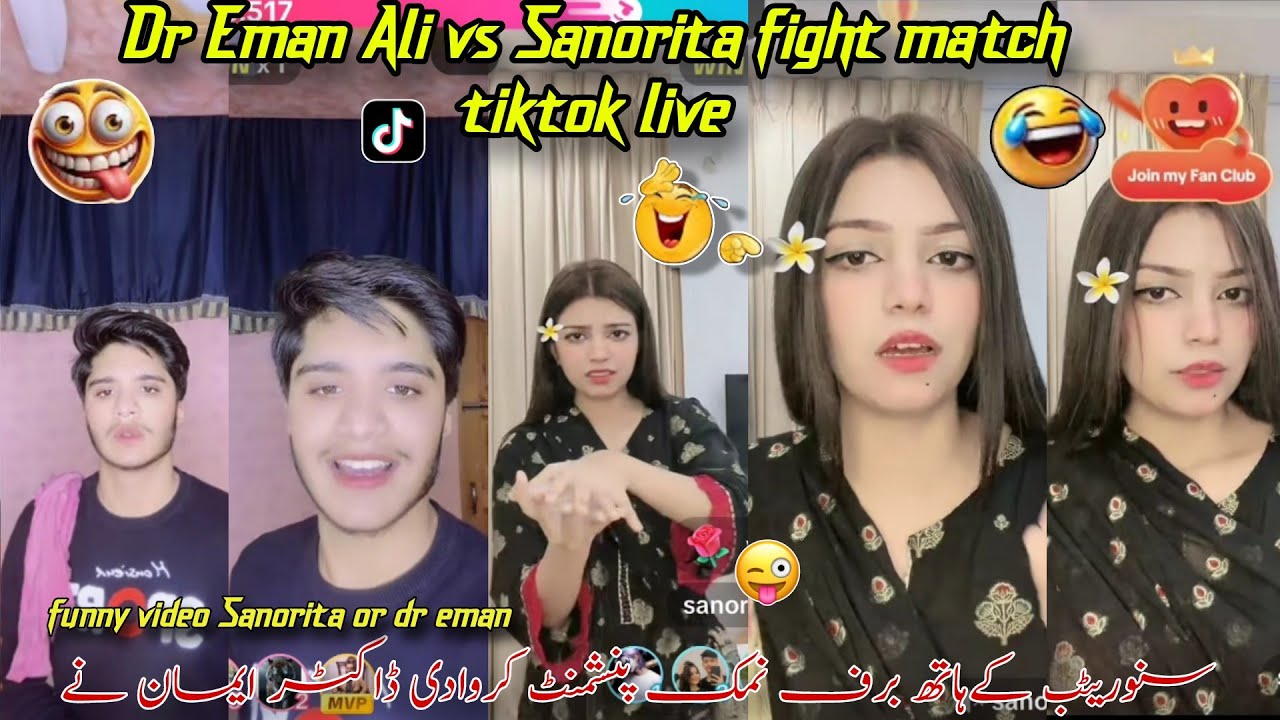 Dr Eman Ali vs Sanorita panshment match best of 3 | funny video tiktok live  baraf hath m.a barf 🔥🤣🤣