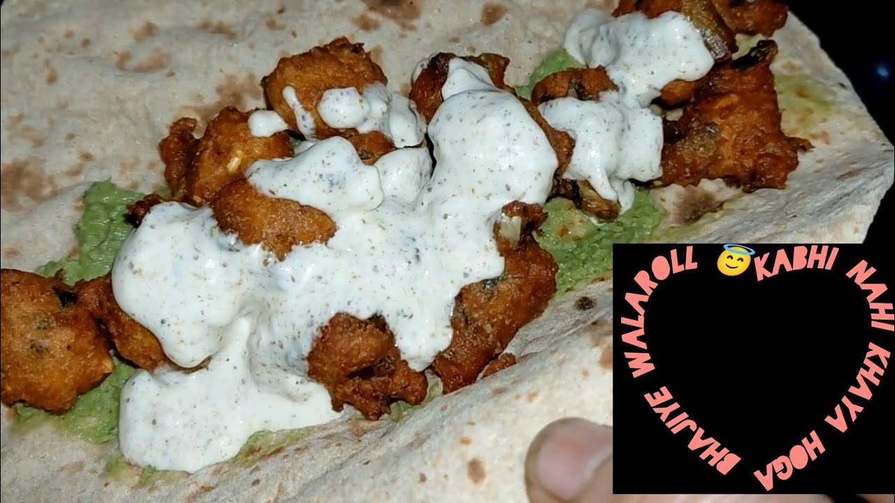 Pahla roza || wow Bhajiye wala roll . Mirchi vada or cholai ke bajiye   😋🫠