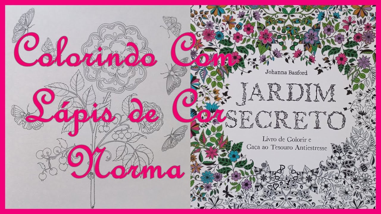 Colorindo Flor com Lápis de cor Norma 36 cores - Livro Jardim Secreto By Johanna Basford