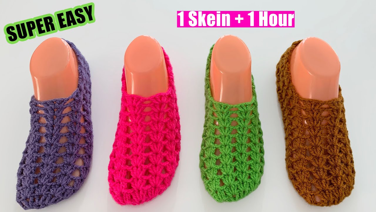 SUPER Easy Crochet Slippers ( Make Them In 1 Hour)