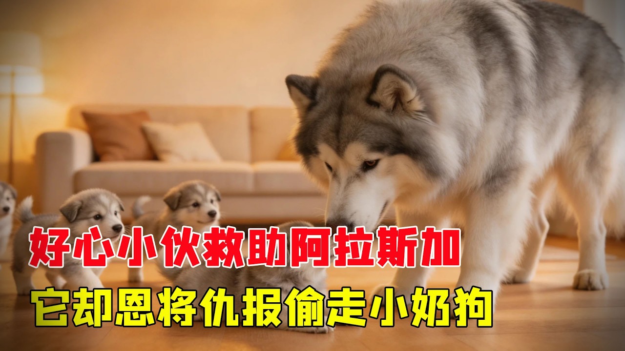好心小夥救助阿拉斯加，它卻恩將仇報偷走小奶狗，主人得知真相心疼壞了！