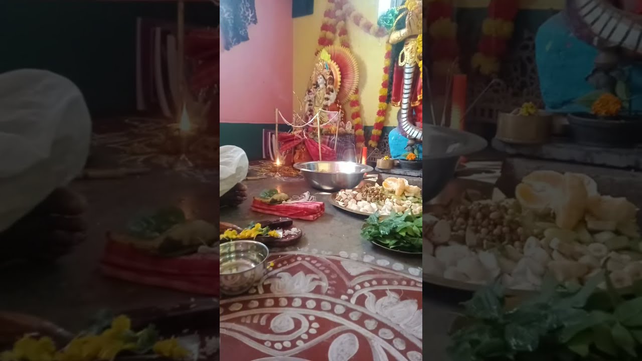 Barir sarswati puja home 🌺❤️