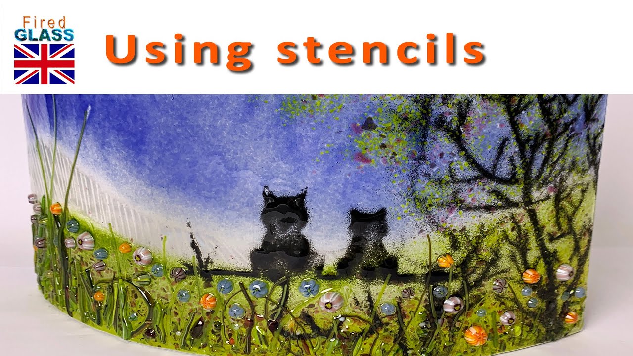 Using stencils with powders in a fused glass project