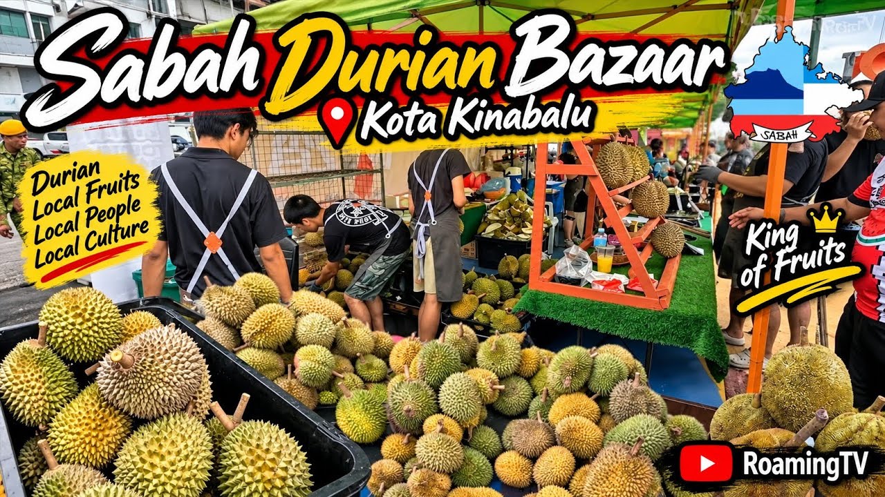 KOTA KINABALU DURIAN AT WATERFRONT🛑DURIAN LOVERS MUST COME‼️