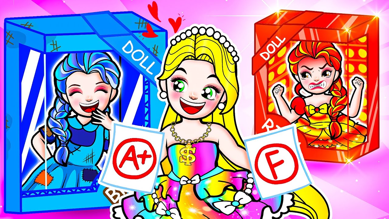 [🐾paper dolls🐾] Fire vs Ice Elsa Frozen and Good Friend Rapunzel | Rapunzel Family 놀이 종이