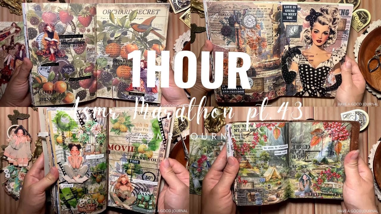 ASMR  Journal Marathon pt43 | 1HOUR | Have a good journal