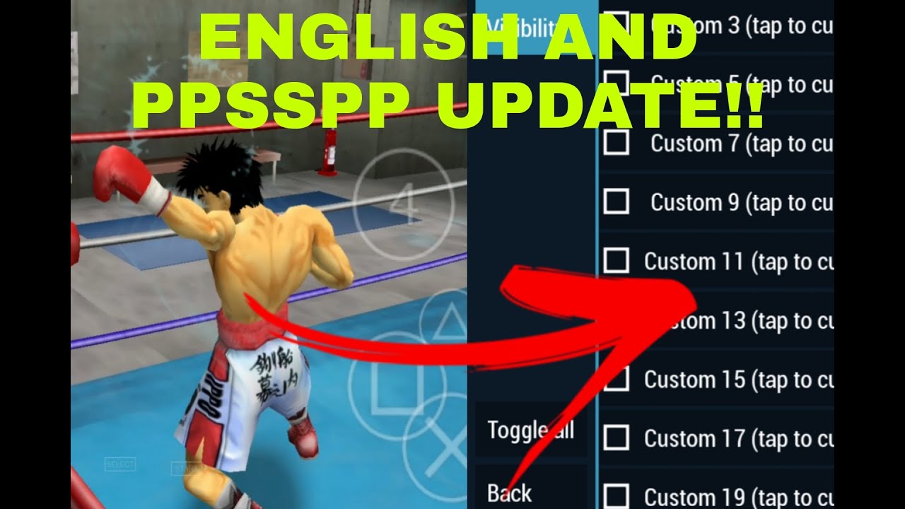 Hajime no Ippo PSP КАК ДЕЛАТЬ СПЕЦИАЛЬНЫЕ ПРИЁМЫ С НАСТРОЙКОЙ УПРАВЛЕНИЯ PPSSPP на английском язы...