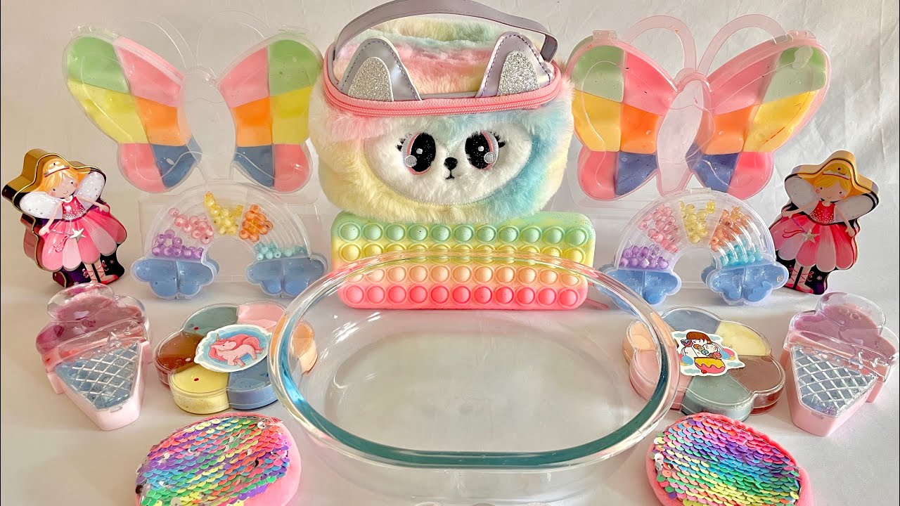 Slime - RAINBOW PASTEL SLIME SMOOTHIE!! Satisfying, Relaxing #asmr #slime #relax #beautiful