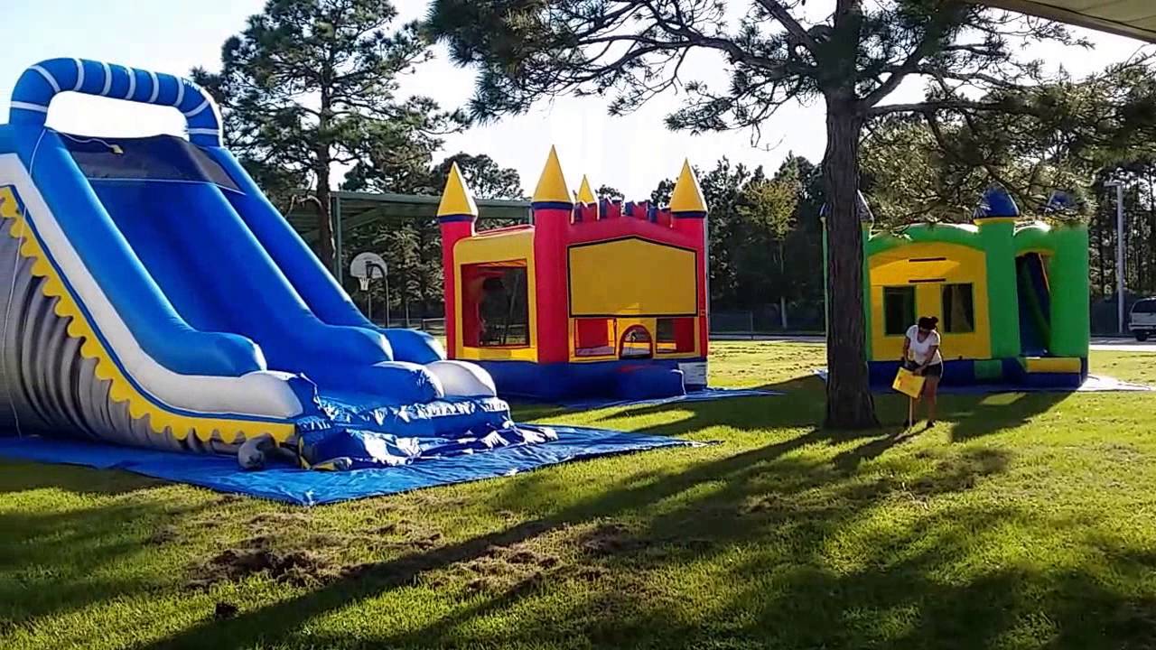 Deliver 3 bounce house and 2 slides. Raccoons and crows congress
