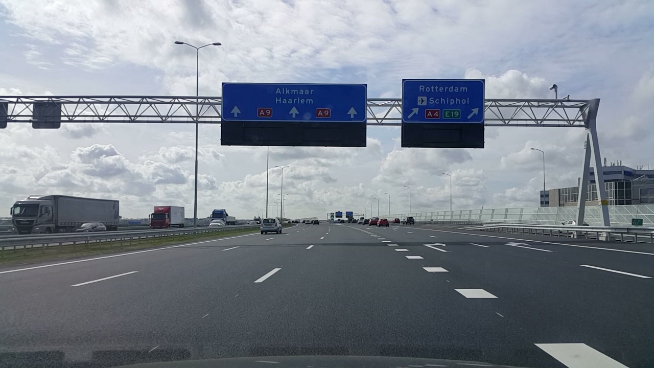 Wegvideo Badhoevedorp: Eerste keer nieuwe A9》 Knooppunt Badhoevedorp ----》Knooppunt Raasdorp 》N205《